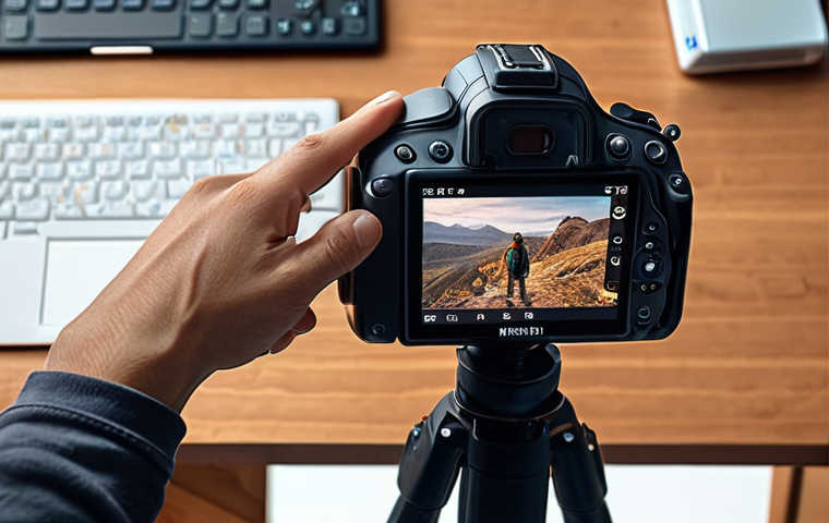 **A person discovering their passion for photography with the help of AI tools, surrounded by inspiring images and learning resources.**